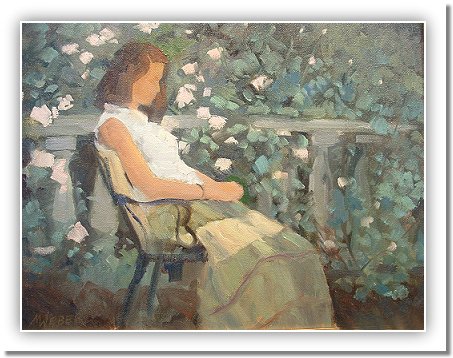 Figure In The Garden - Oil on Canvas 14 x 18 - $750.jpg